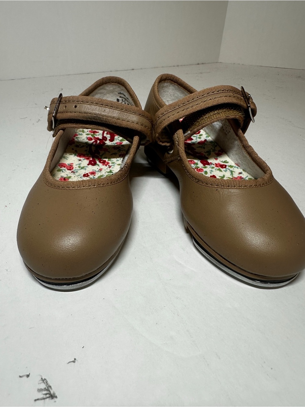 Capezio Girls' Tan TAP Mary Jane Shoes with Floral Insole
